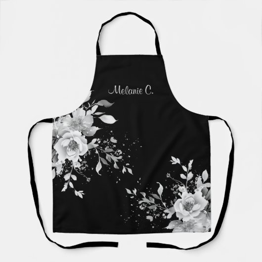 Moeiteloze Elegantie Zwart-wit Medium Schort (Voorkant)