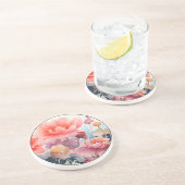 Moelleux Pastel Floral Design Dessous de verre ron (Côté)