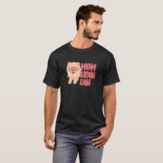 Moemens Momeranian Pommeren mama Pam Pom German T-shirt (Voorkant volledig)