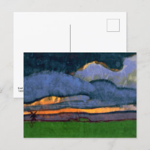 Moeraslandschap met een molen   Emil Nolde   Briefkaart
