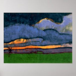 Moeraslandschap met een molen   Emil Nolde   Poster