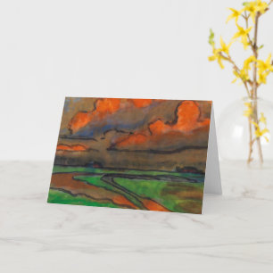 Moeraslandschap onder rode wolken Emil Nolde Kaart