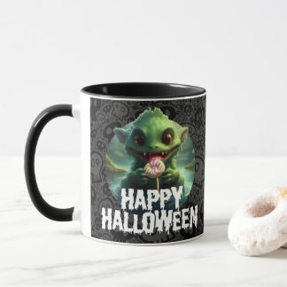 Moerasmonster eet snoep Gelukkig Halloween Mok
