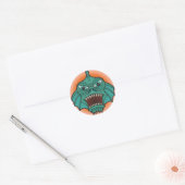 moerasmonster ronde sticker (Envelop)