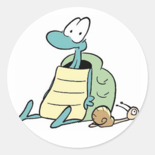 Moerasschildpad en slak Sticker