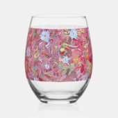 moerbeirode bloem wijnglas zonder voet (Rechts)