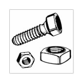 Moeren en bout 	rubberstempel (Afrduk)