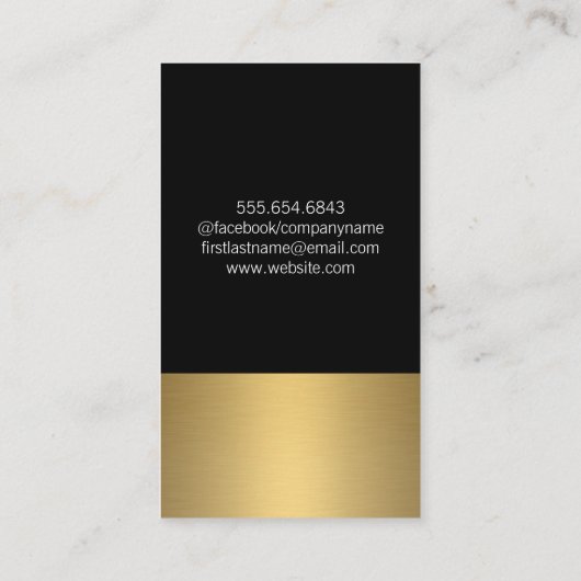 Moersleutel en schroevendraaier | Goud metaal Visitekaartje (Achterkant)