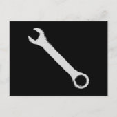 Moersleutel. Grijs en zwart. Spanner. Briefkaart (Voorkant)