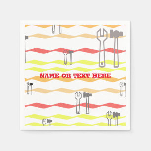 Moersleutel met zigzaglijnen servetten