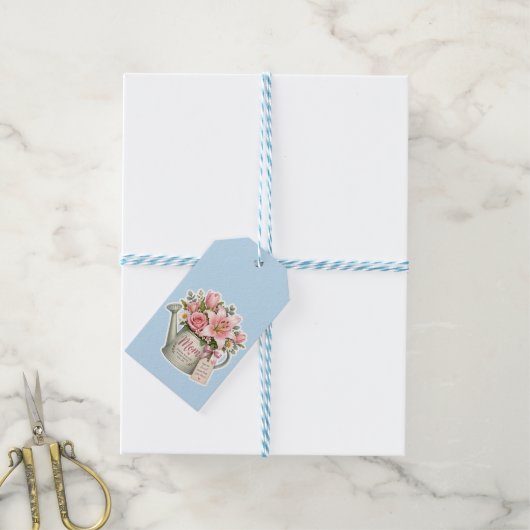 Moestuin Bloemen Cadeaulabel (Met Touw)