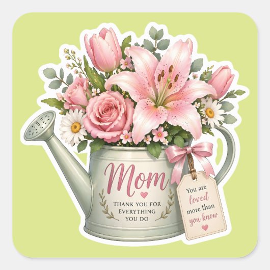 Moestuin Bloemen Vierkante Sticker (Voorkant)