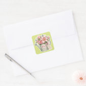 Moestuin Bloemen Vierkante Sticker (Envelop)