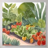 moestuin | Waterverf schilderij Poster (Voorkant)