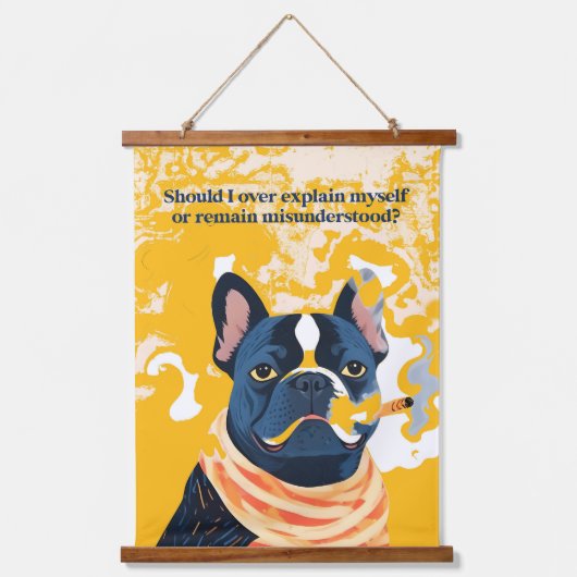 Moet ik mezelf te veel uitleggen hangend wandkleed (Voorkant)