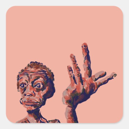 moet ik wachten vierkante sticker (Voorkant)