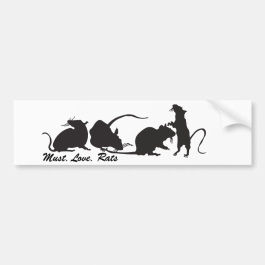 Moet. Liefde. Ratten Bumpersticker (Voorkant)