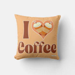 Moet van koffie houden Cute Heart Motto Kussen