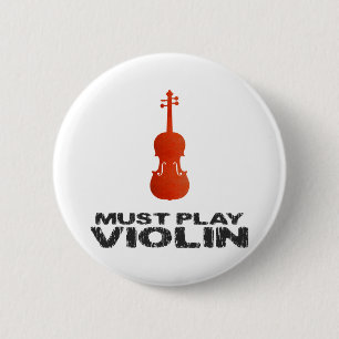 Moet Violin spelen Ronde Button 5,7 Cm