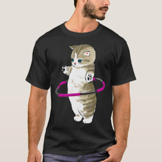 Mofu Zand Cute Cat Telling met Hula Hoop T-shirt