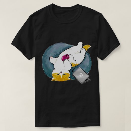 mofusen grappige kattenslaap 1 t-shirt (Design voorkant)
