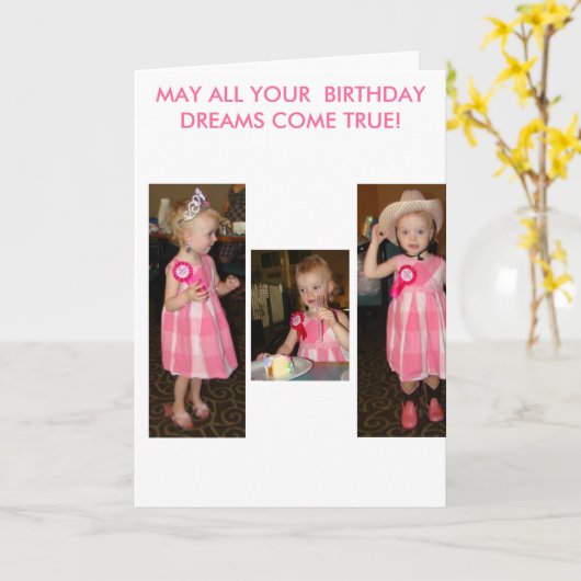 Moge al je geboortedagdromen uitkomen! kaart (Gele Bloem)