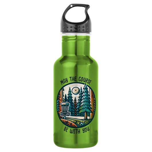 Moge de baan met u zijn Disc Golf Waterfles (Voorkant)