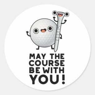 Moge de cursus bij jullie grappige Golf Pun zijn Ronde Sticker