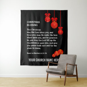 MOGE DE HEER U ZEGENEN Numeri 6 Kerstmis Kerk Wandkleed