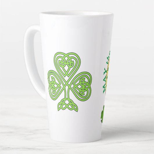 Moge de Luck of the Irish Shamrock Hoefijzer Latte Mok (Linkerhoek)