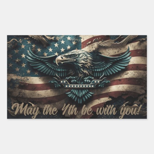 Moge de vierde met je Eagle zijn Rechthoekige Sticker (Voorkant)
