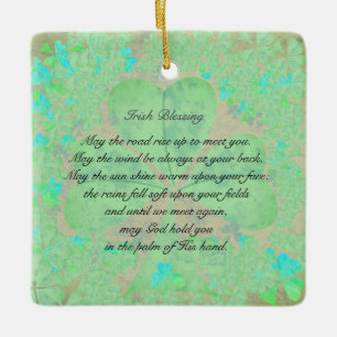 "Moge de weg omhoog gaan" Iers Segensornament Keramisch Ornament