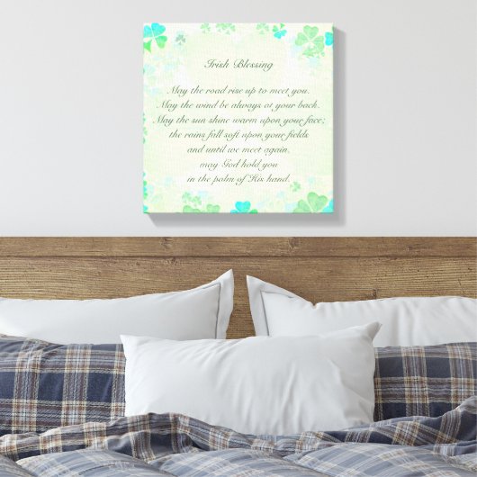 "Moge de weg omhoog gaan..." Irish Bless Antiek Canvas Afdruk (Insitu (Slaapkamer))