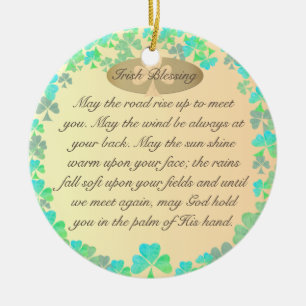 "Moge de weg omhoog gaan..." Shamrock Irish Blessi Keramisch Ornament