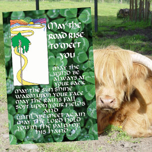 MOGE DE WEG RIJZEN OM U CELTIC GREEN TE ONTMOETEN POSTER