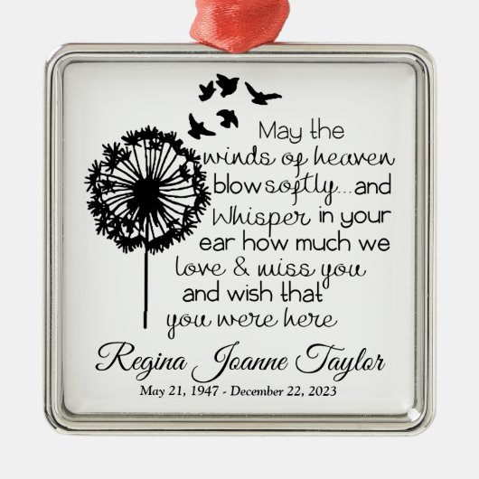 Moge de winden van de Hemelse Memorial Ornament (Voorkant)