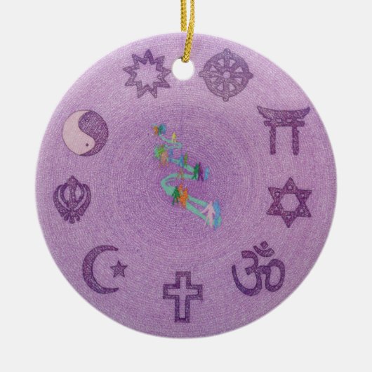 Moge er vrede heersen op aarde Mandala Keramisch Ornament (Voorkant)