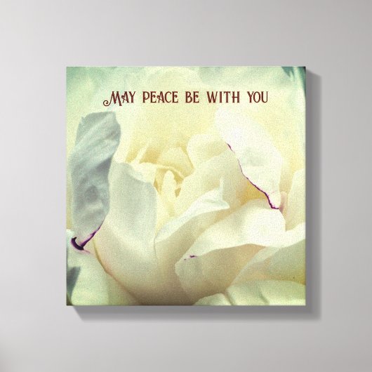 Moge er vrede zijn met jullie Peony-Inspirerend Canvas Afdruk (Voorkant)