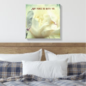 Moge er vrede zijn met jullie Peony-Inspirerend Canvas Afdruk (Insitu (Slaapkamer))
