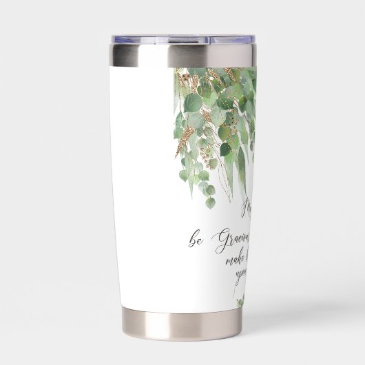 Moge God grijze, groene en gouden bladeren zijn Geïsoleerde Drinkbeker (Voorkant)