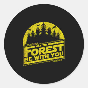 Moge het bos bij u zijn Gele Natuur Zomer ca Ronde Sticker