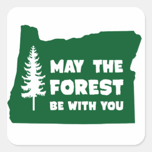 Moge het bos met je oregon zijn vierkante sticker