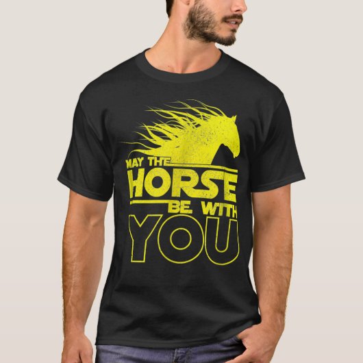 Moge het paard bij u zijn, grappig Sci Fi paard T-shirt (Voorkant)