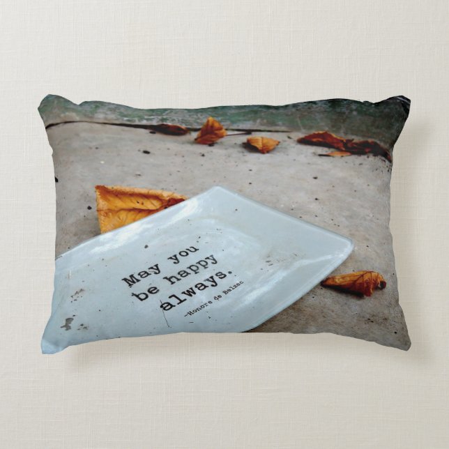 Moge je altijd tevreden zijn met Accessoire Pillow Accent Kussen (Voorkant)