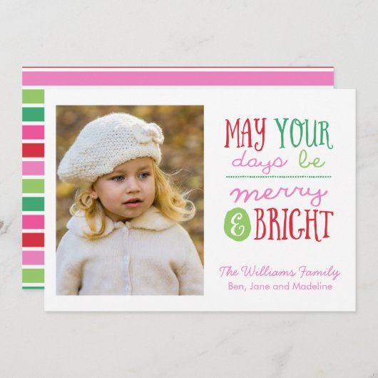 Moge uw dagen mooi en helder zijn feestdagenkaart (Voorkant / Achterkant)