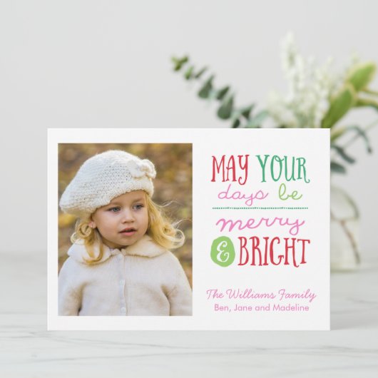 Moge uw dagen mooi en helder zijn feestdagenkaart (Staand voorkant)