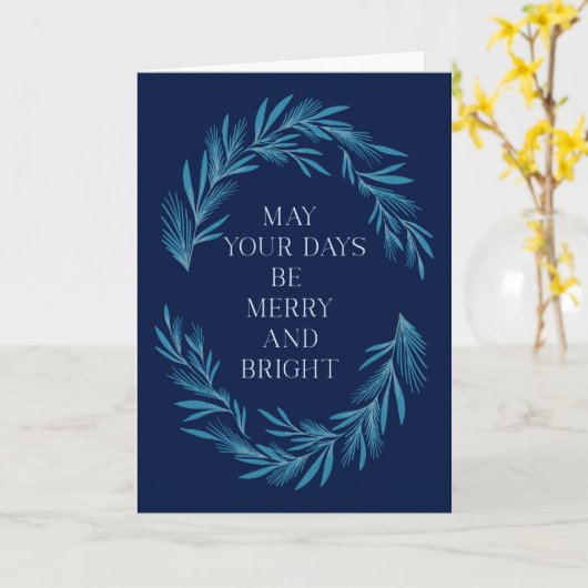 Moge Uw Dagen Vrolijk en Helder Kerstmisontwerp zi Kaart (Gele Bloem)