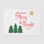 Moge uw dagen vrolijke en heldere bomen gouden ste tissuepapier (Voorkant)