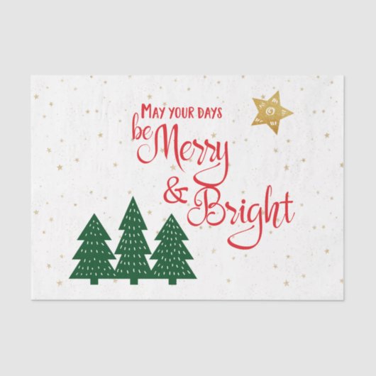 Moge uw dagen vrolijke en heldere bomen gouden ste tissuepapier (Voorkant)