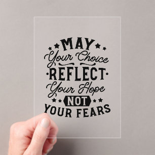Moge Uw Keuze Uw Hoop Weerspiegelen Quotes Acryl Uitnodigingen